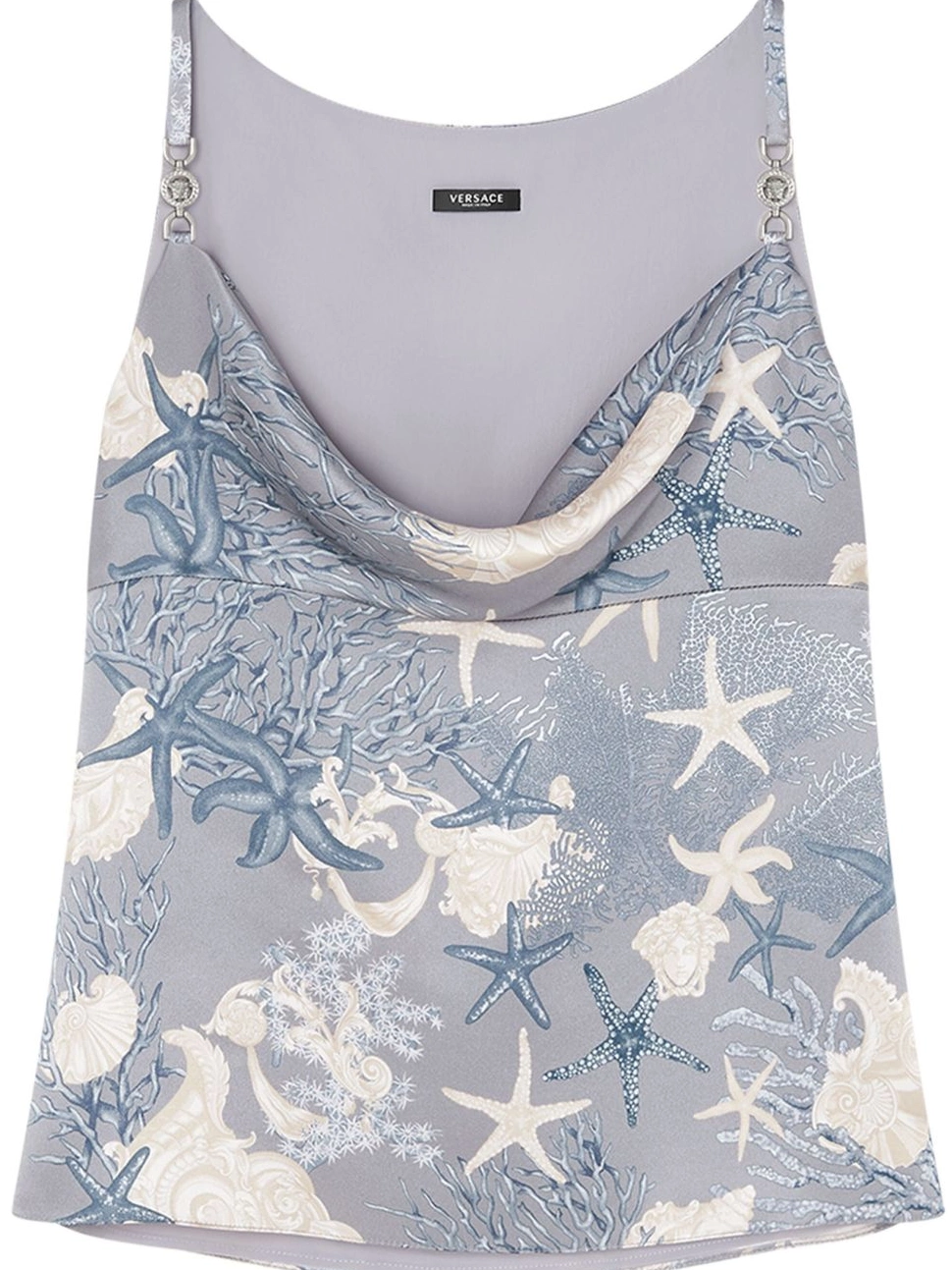 Versace Sea Barocco cowl-neck top silk Women 0705